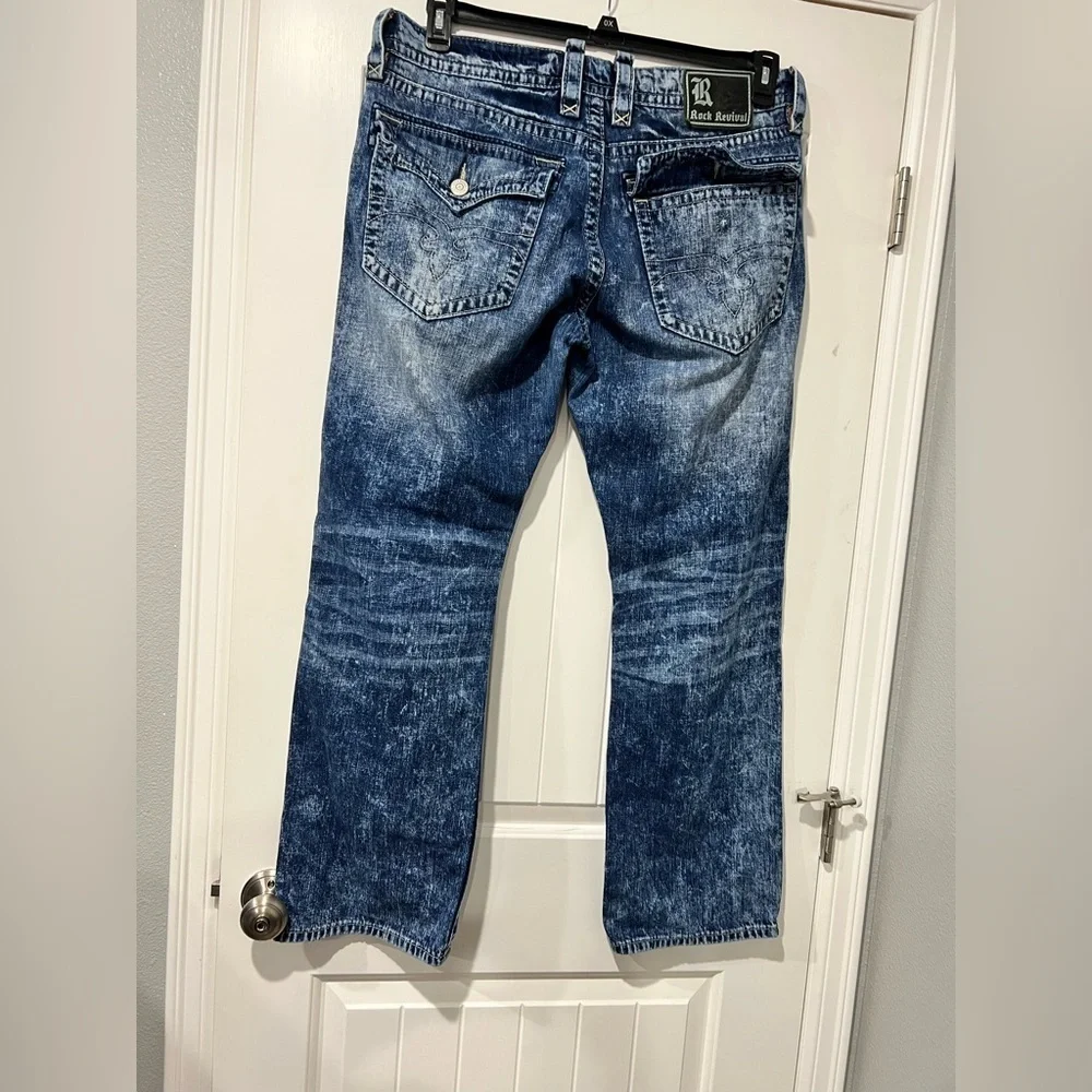 Men’s Rock Revival Jeans Acid wash look Evan straight 38